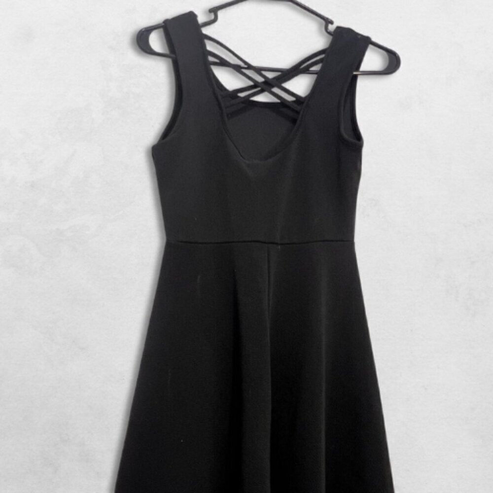 Rebel Sugar Mini Dress Criss-Cross Open Back Sleeveless Black Women's L Juniors - Picture 3 of 5